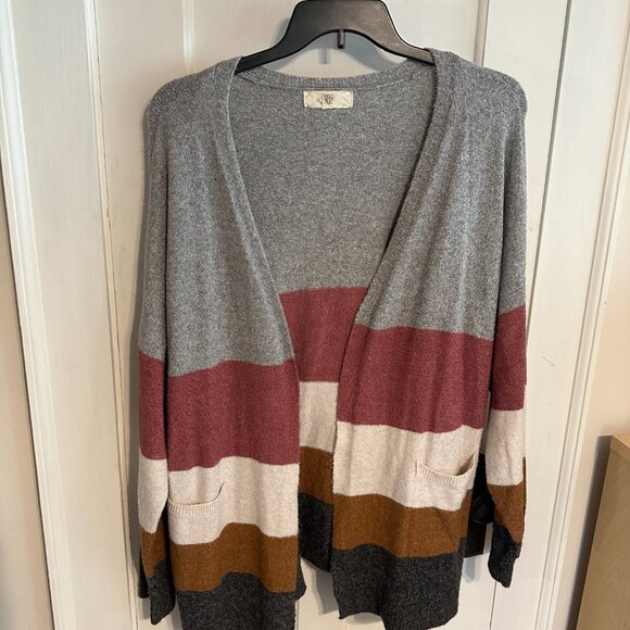 | PINQUE | Long Color Block Cardigan - Picture 2 of 8